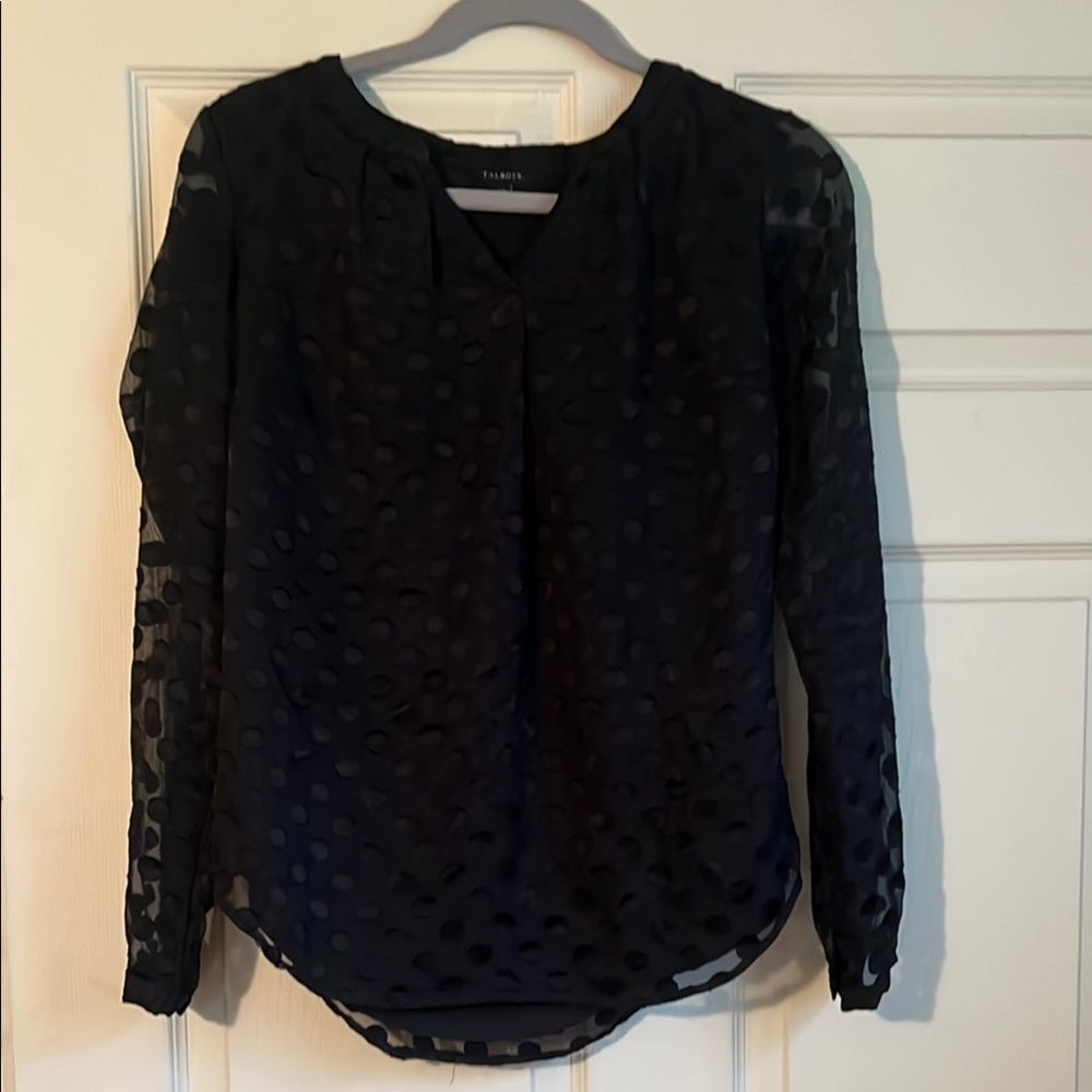 Talbots polkadot Lace Blouse